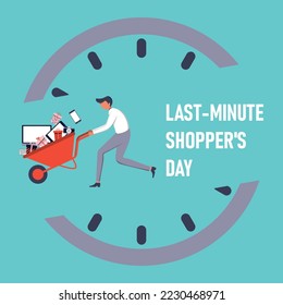 Last Minute Shopper Day Hintergrund. Vektorgrafik-Design.