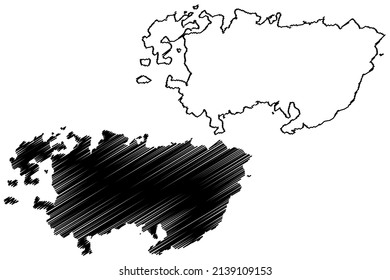 Lastovo island (Republic of Croatia, Adriatic Sea) map vector illustration, scribble sketch Lastovo map