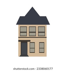 lat design western house image, old home vector illustration