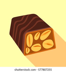 lat illustration of nut candy vector icon for web