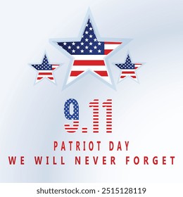 lat illustration for September 11 patriot day celebration, 9.11 Remembrance Day poster design, America patriotic day banner design. EPS FILE.