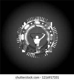 lat pull down, exercise icon on grey camo texture