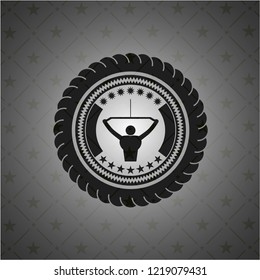 lat pull down, exercise icon inside realistic black emblem