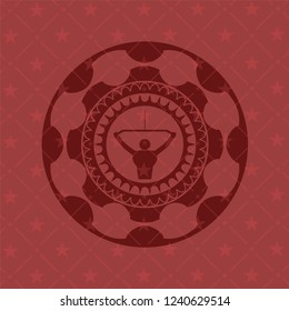 lat pull down, exercise icon inside red emblem