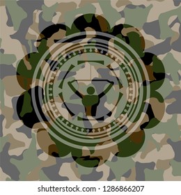 lat pull down, exercise icon on camouflage pattern