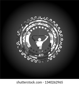 lat pull down, exercise icon on grey camouflaged pattern