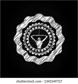lat pull down, exercise icon drawn on blackboard
