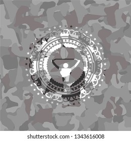 lat pull down, exercise icon inside grey camo texture