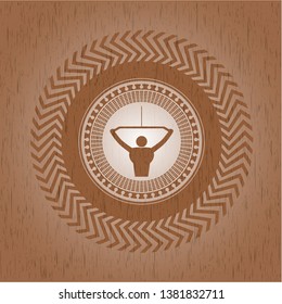 lat pull down, exercise icon inside wood signboards