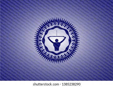 lat pull down, exercise icon inside jean background