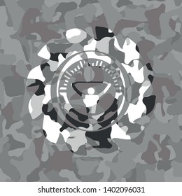 lat pull down, exercise icon on grey camouflage texture
