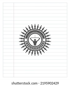 lat pull down, exercise icon pencil effect. Vector Illustration. Detailed. 