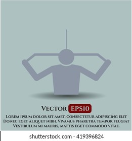 lat pull down exercise icon vector symbol flat eps