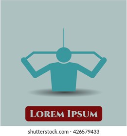 lat pull down exercise icon vector symbol flat eps