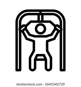 lat pulldown line icon illustration vector graphic. Simple element illustration vector graphic, suitable for app, websites, and presentations isolated on white background