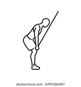 Lat Pulldown line icon. Vector isolated element. Editable stroke.