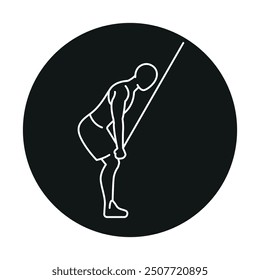 Lat Pulldown line icon. Vector isolated element. Editable stroke.