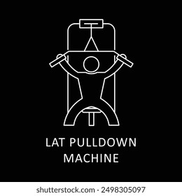 Lat Pulldown Machine Icon: Gym Equipment for Strength and Fitness.