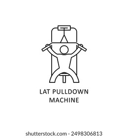 Lat Pulldown Machine Icon: Gym Equipment for Strength and Fitness.