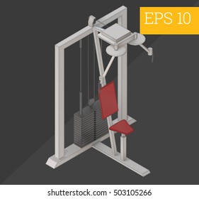 lat pulldown workout machine eps10 vector illustration