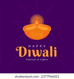 lat Purple vertical poster template for diwali festival celebration