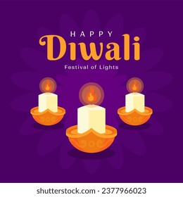 lat Purple vertical poster template for diwali festival celebration