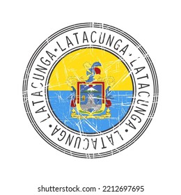 Latacunga city, Ecuador vector rubber stamp over white background