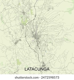 Latacunga, Ecuador mapa poster art
