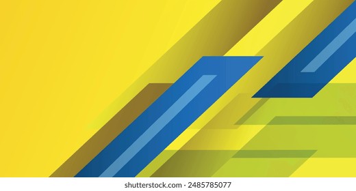 Latar belakang geometris vektor kuning dan biru dengan gradien.vector