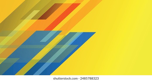 Latar belakang geometris vektor kuning dan biru dengan gradien.vector