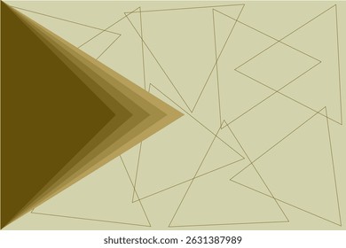 Latar belakang vektor emas abstrak, untuk desain brosur, situs web, panfleto. Papel de parede emas geometris untuk sertifikat, presentasi Abstrato disperso triangular 