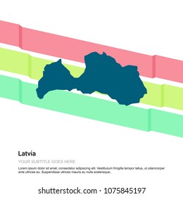 Latavia map design with white background vector