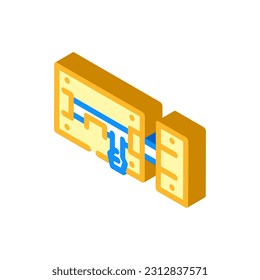 latch door hardware furniture fitting isometric icon vector. latch door hardware furniture fitting sign. isolated symbol illustration