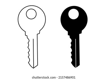 Latch Key Icon Set Isolated On White Background