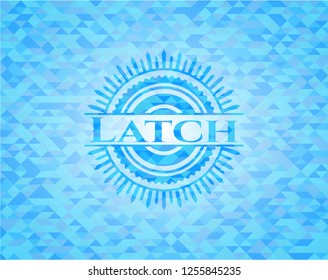 Latch light blue emblem. Mosaic background