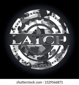Latch on grey camo texture