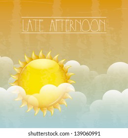 late afternoon over sky background vector illustration