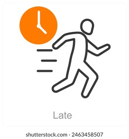 Late and deadline icon concept