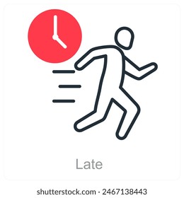 Late and deadline icon concept