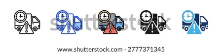 Late Delivery Alert Icon Collection With Multiple Styles
