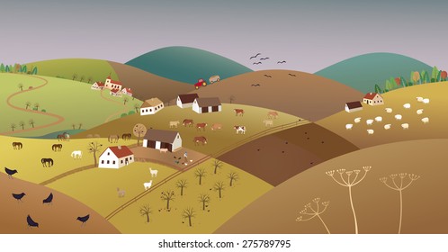 Late fall farmer landscape