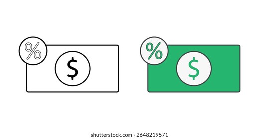 Late fee applied icon with money symbol and percentage sign, perfect for finance, BNPL penalties, and overdue payment illustrations.