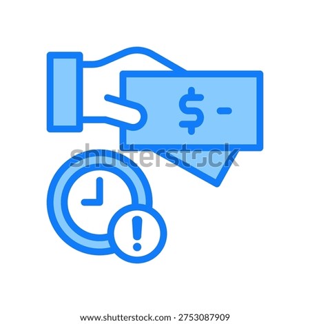 Late Fee blue icon vector Illustration
