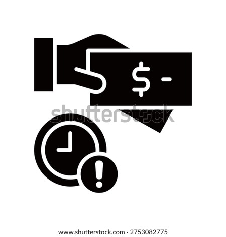 Late Fee glyph icon vector Illustration