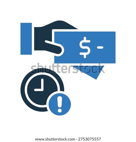 Late Fee mixed color icon vector Illustration
