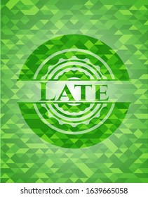 Late green mosaic emblem. Vector Illustration. Detailed.