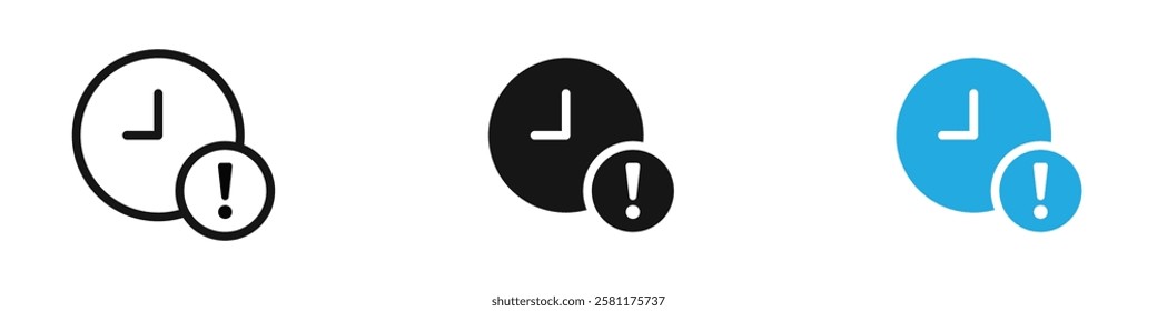 Late icon black white vector outline