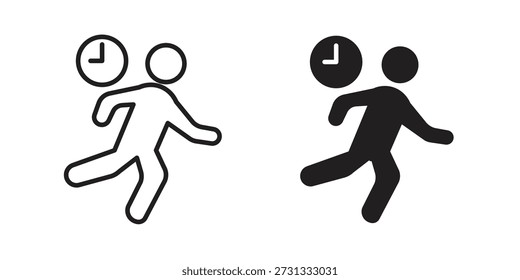 Icono tardío sobre fondo blanco. Icono de Vector de stock