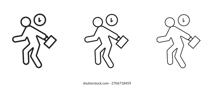 Icono tardío con estilo de contorno, diseños de Ilustración vectorial