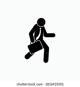 Late Icon. Rush Hour or Hurry Symbol - Vector.